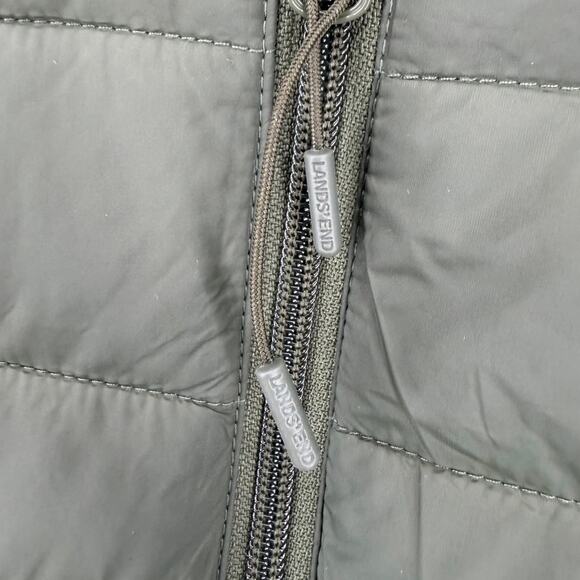 NWT Lands' End Packable Long Puffer Parka Jacket Olive Green Size LARGE - Picture 8 of 15